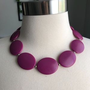 Flat Magenta Beaded Necklace